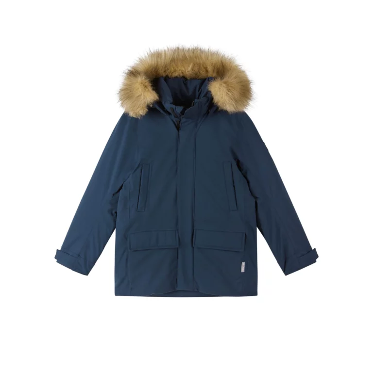 Детский пуховик Reimatec Serkkula JR navy для активного отдыха и путешествий, идеально подходит для занятий спортом, походов и прогулок на свежем воздухе в онлайн-магазине одежды и обуви для активного образа жизни