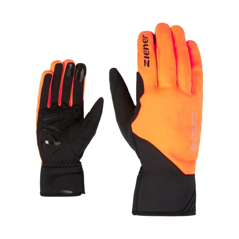 Перчатки Ziener Dabbs для активного отдыха, велоспорта и путешествий, черные и оранжевые, экипировка для прогулок на природе, походов и альпинизма