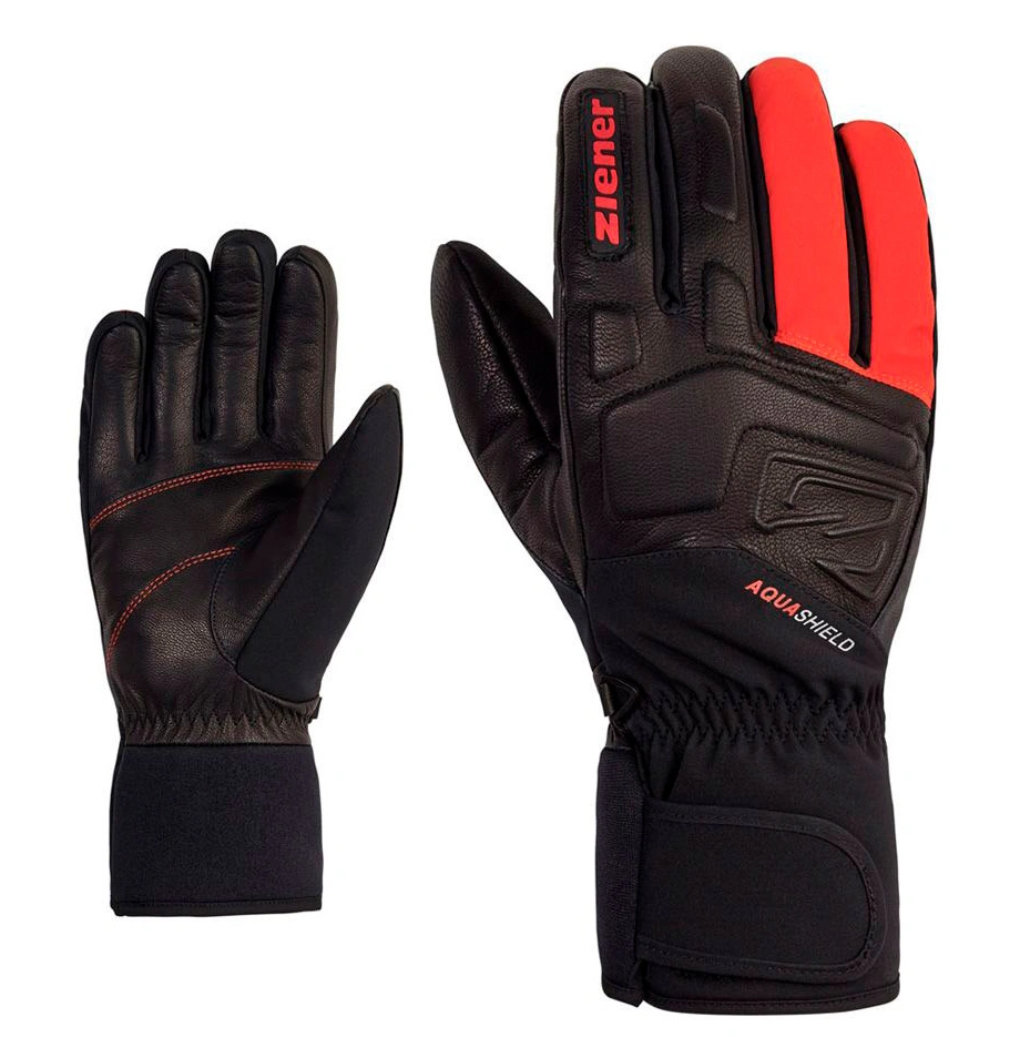 Ziener Glyxus ski alpine new red Перчатки Ziener Glyxus черные для активного отдыха, лыж, походов и путешествий, одежда и обувь для альпинизма и туризма