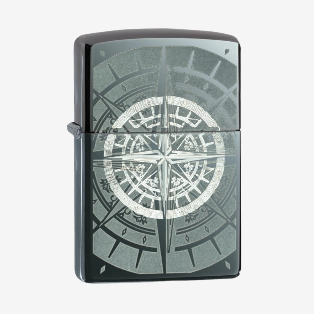 Зажигалка Zippo 150 Zippo Black Ice Compass для активного отдыха и туризма, походов, альпинизма, спортивной обуви и одежды для путешествий