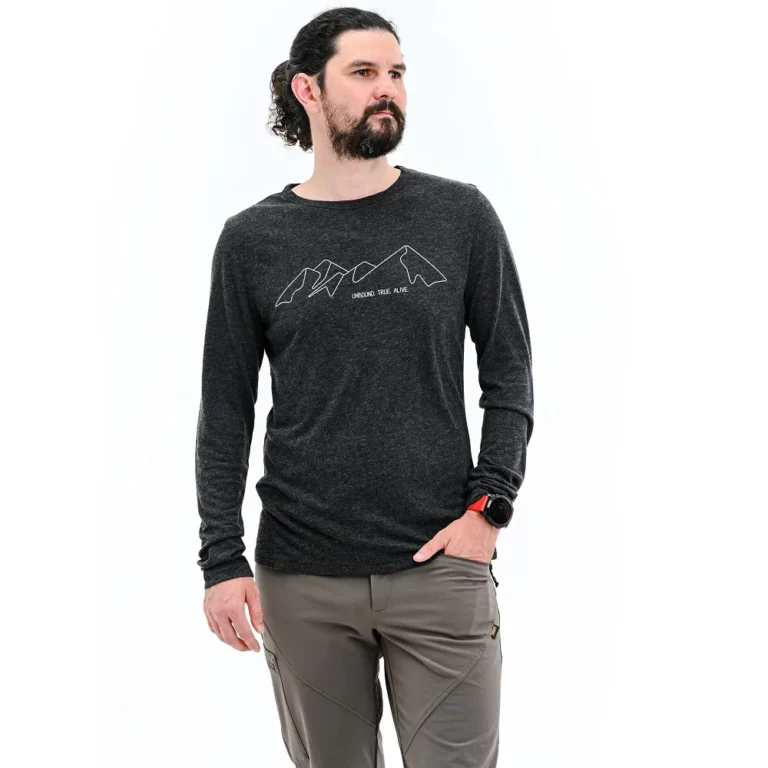 Футболка Turbat Cozy Logo 2 LS Mns Caviar для активного отдыха и путешествий, одежда и обувь для походов и горных походов в онлайн магазине товаров для активной жизни