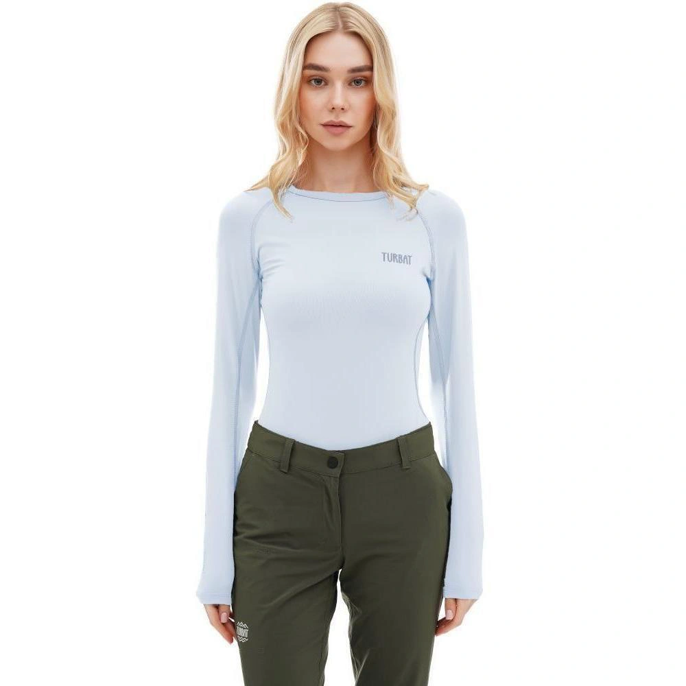 Термофутболка Turbat Hike Lite LS Wmn glacier gray для активного отдыха, путешествий и походов, спортивная одежда и обувь для туристов и любителей хайкинга