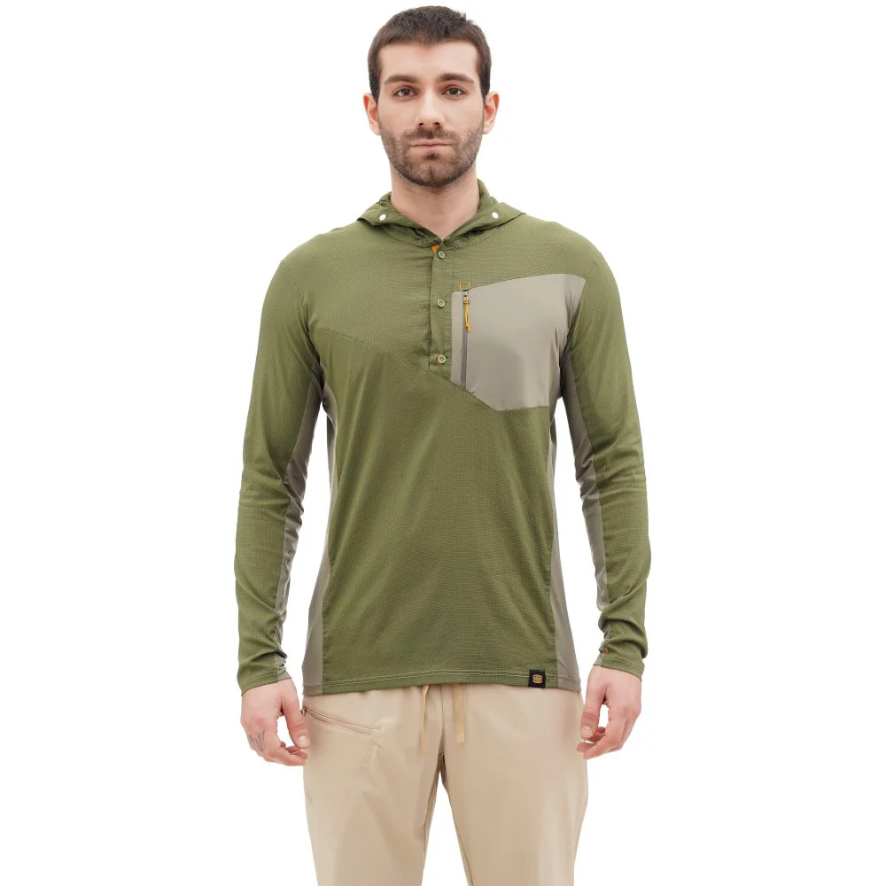 Рубашка Turbat Maya Hood Mns Capulet оливковая для активного отдыха одежды обуви походов альпинизма путешествий для спортивного туризма и outdoor активной жизни