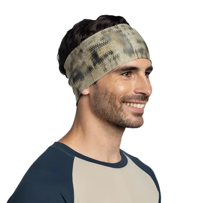 Повязка на лоб Buff Coolnet Wide Resca Tundra Khaki для активного отдыха походов туризма и спортивной одежды для путешествий и альпінізму