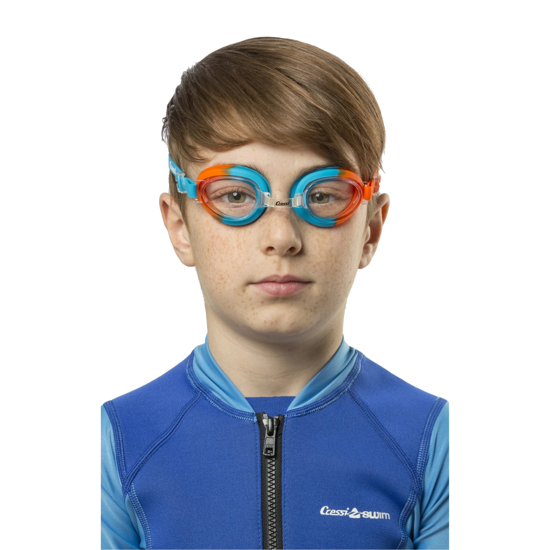 Детские плавательные очки Cressi-Sub Starfish Kid красный и лазурный для активного отдыха, плавания, спортивной одежды и обуви для путешествий
