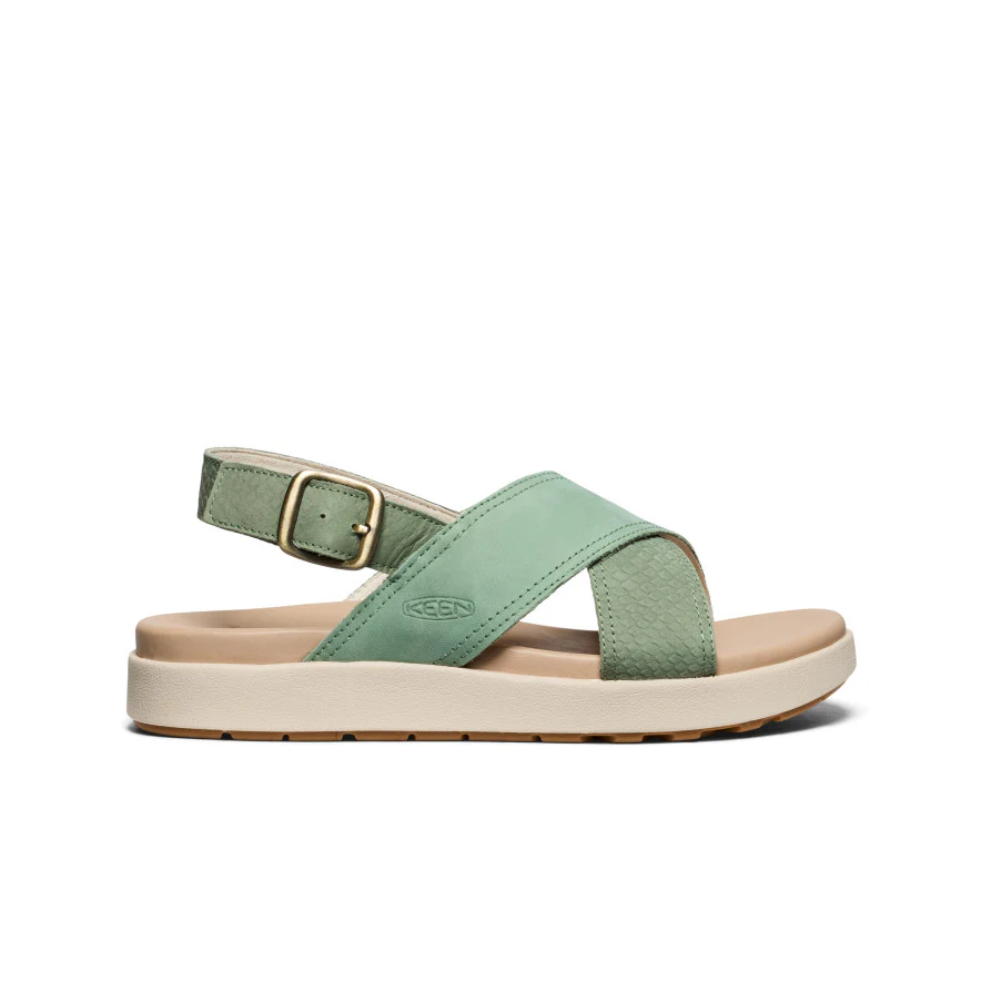 Keen Elle Luxe Cross Strap Wmn granite green Женские сандалии Keen Elle Luxe Cross Strap для активного отдыха прогулок походов и путешествий в зеленом цвете, обувь для активного образа жизни, тактическая и туристическая экипировка