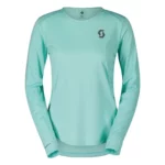 Футболка Scott Endurance Tech LS Wmn Miami Green для активного отдыха, походов и путешествий, спортивная одежда для туризма, спортивная обувь и экипировка для активной жизни