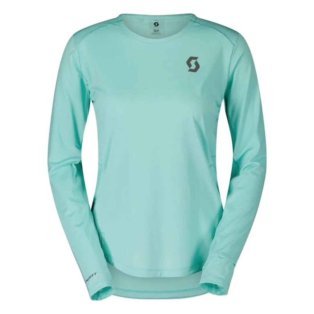 Футболка Scott Endurance Tech LS Wmn Miami Green для активного отдыха, походов и путешествий, спортивная одежда для туризма, спортивная обувь и экипировка для активной жизни