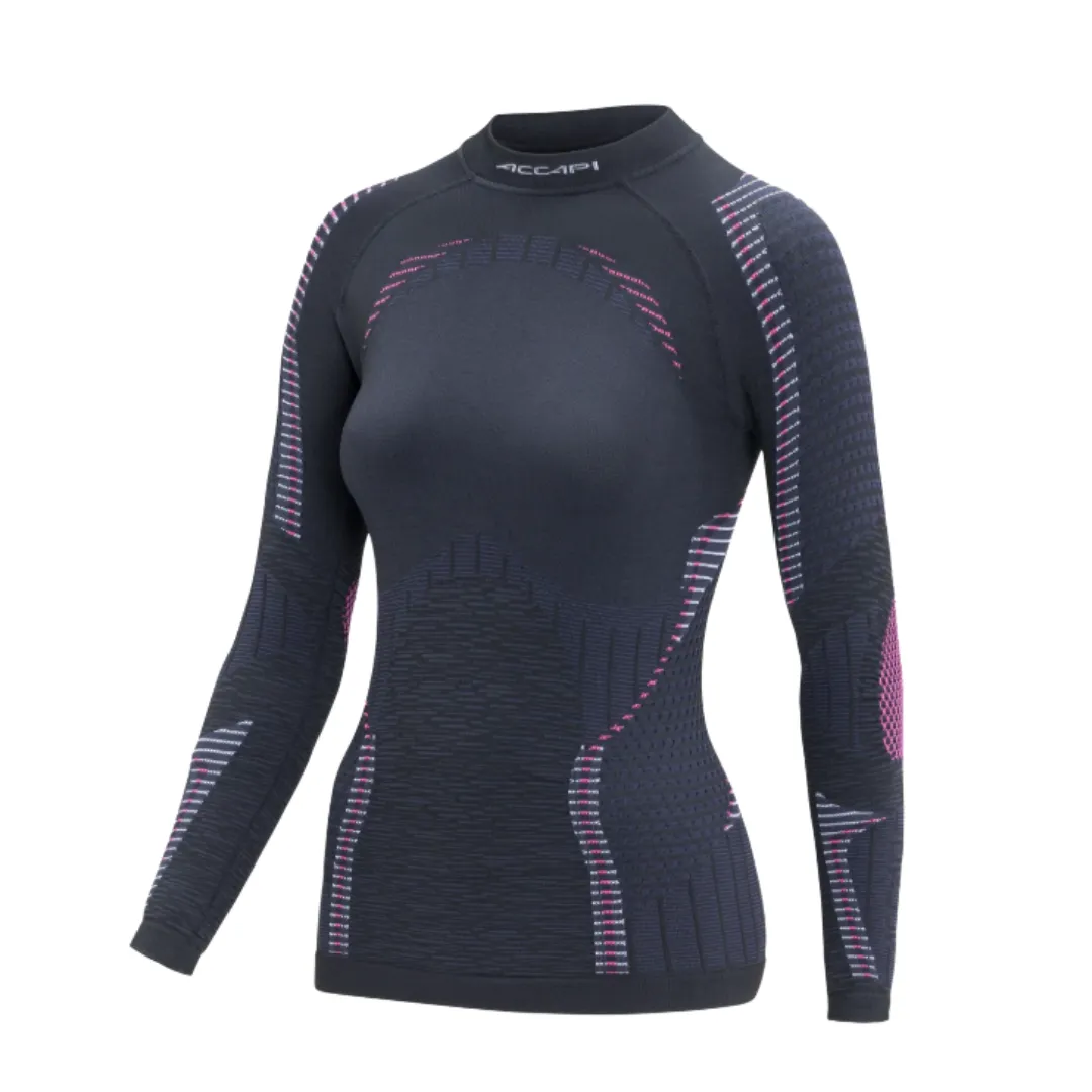 Термофутболка Accapi Ergoracing LS Wmn черно-фиолетовая для активного образа жизни, походов, туризма, спортивной одежды, обуви и снаряжения для путешествий