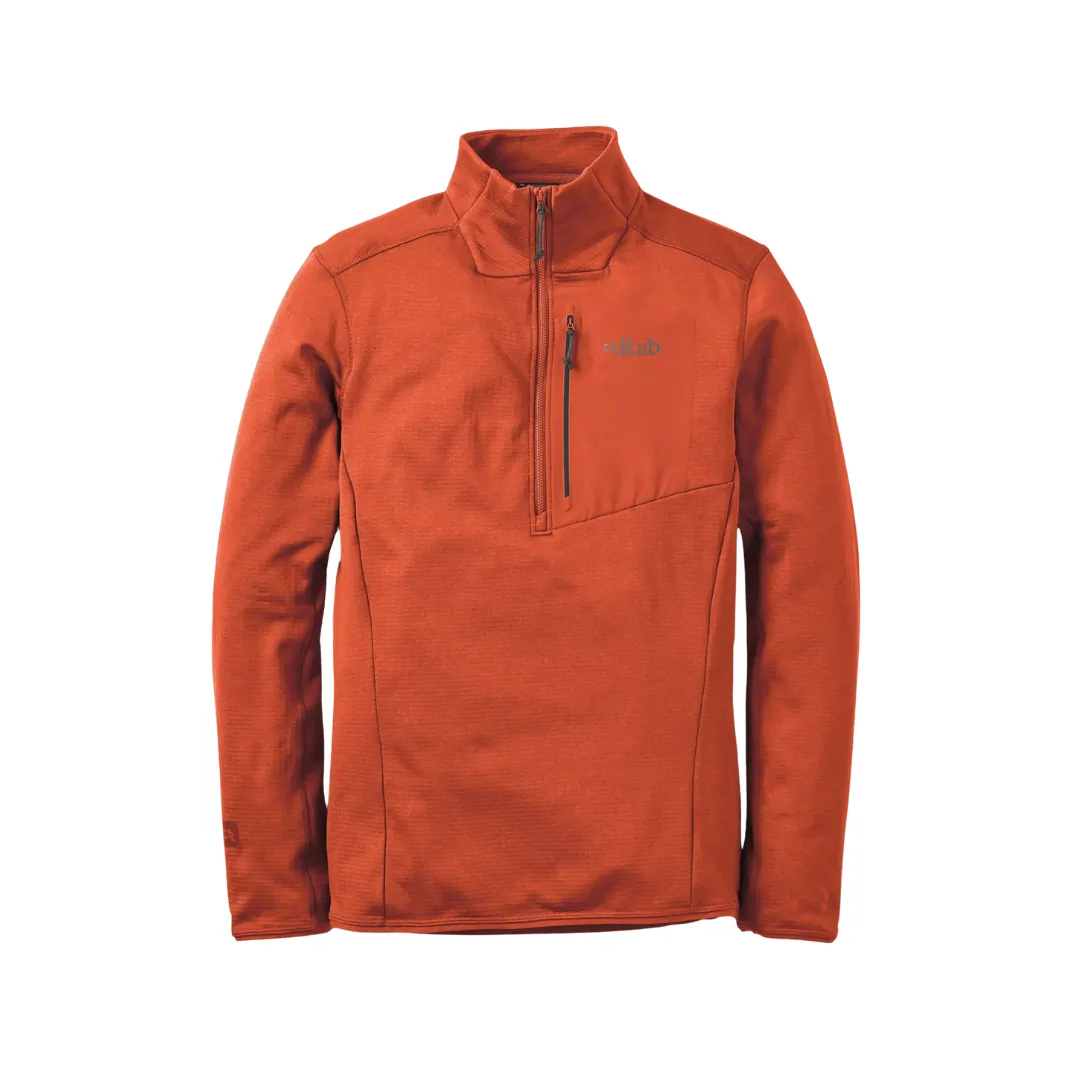 Флисовая куртка Rab Ascendor Light Pull-On Mns в тёплом красном цвете для активного отдыха, походов, путешествий и альпинизма, одежда и обувь для туризма онлайн магазин