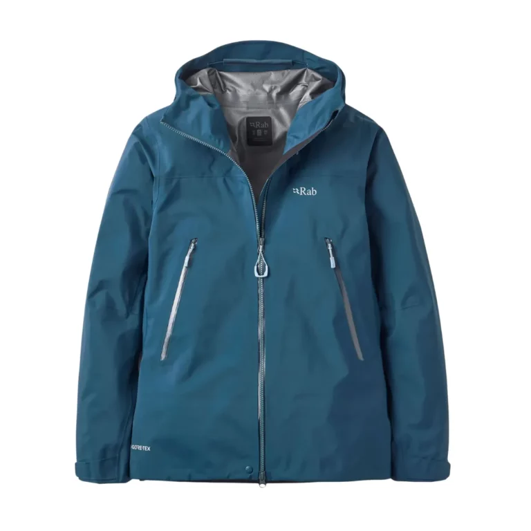 Теплая женская куртка Rab Kangri GTX для активного отдыха, походов и путешествий в оттенке tempest blue, идеально подходит для занятий на природе, хайкинга и альпинизма в онлайн магазине спортивной одежды и обуви
