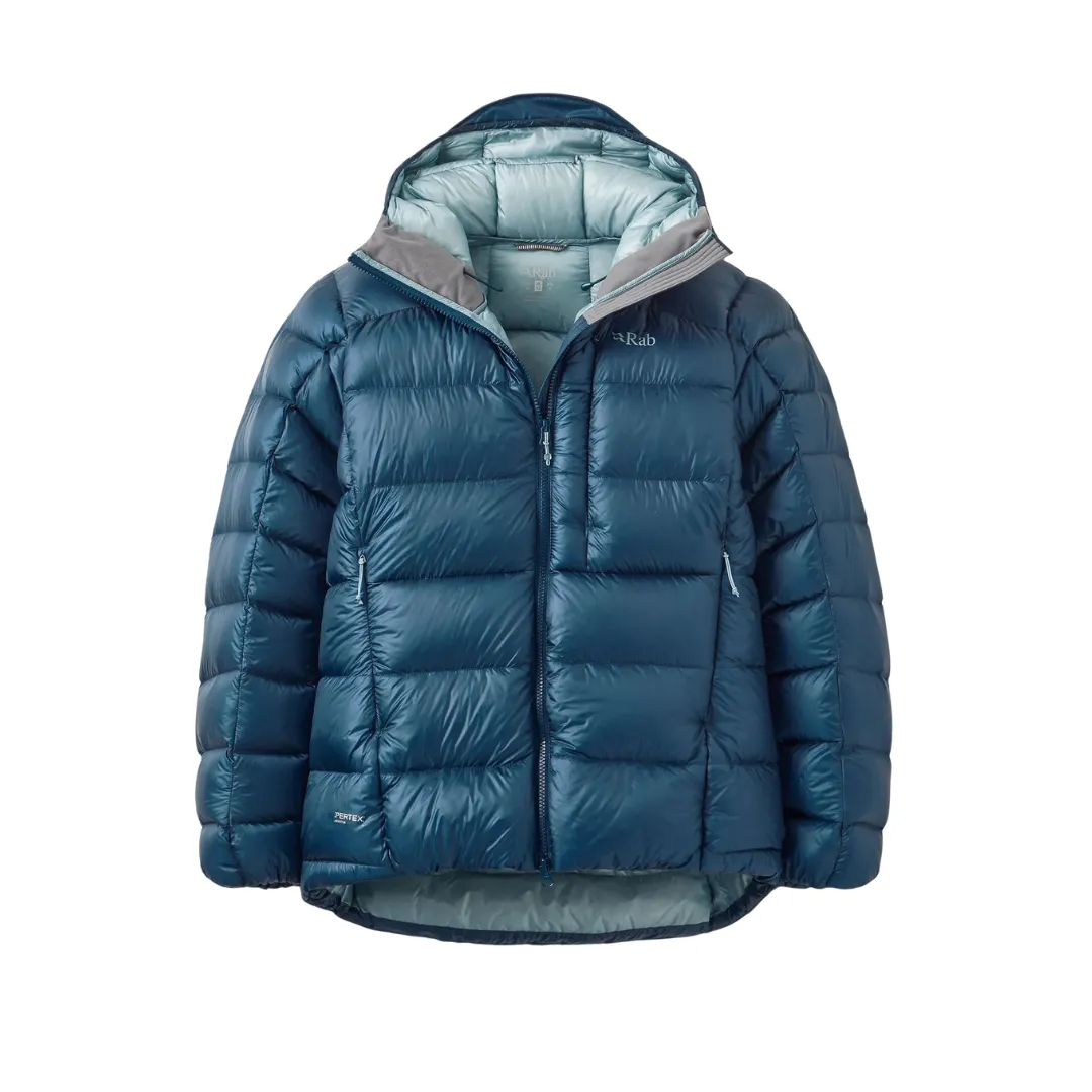 Теплый пуховик Rab Mythic Ultra Down для активного отдыха, походов и путешествий, женская одежда для альпинизма и зимнего туризма в синем цвете