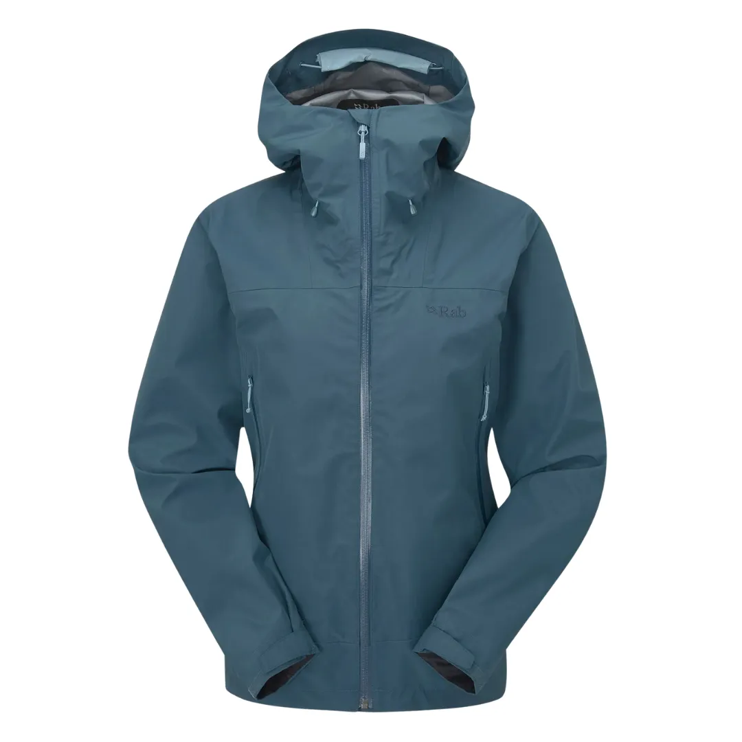 Техническая женская куртка Rab Namche GTX Orion Blue для активного отдыха, походов и путешествий в интернет-магазине экипировки для путешественников и любителей активной жизни