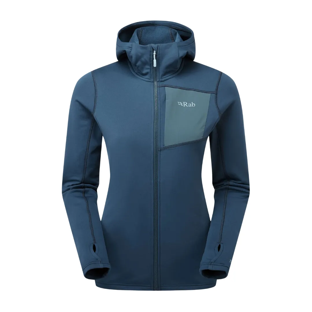 Флисовая куртка Rab Superflux Hoody Wmn в голубом цвете для активного отдыха походов и путешествий на онлайн-магазин одежды и обуви для активной жизни
