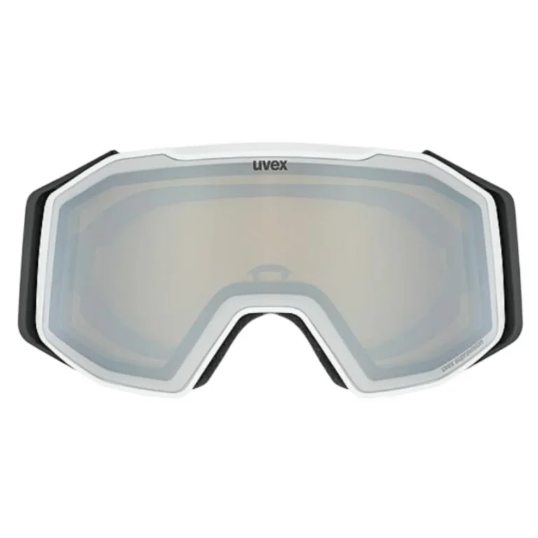 Горнолыжная маска Uvex Gravity FM белая м. д. серебристо-зеленая для активного отдыха, занятий горными видами спорта, путешествий и онлайн магазина спортивной одежды и обуви