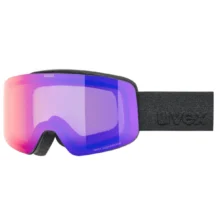 Горнолыжная маска UVEX Pwdr FM черный матовый с красными и прозрачными элементами для активного отдыха, лыж, сноуборда, кемпинга, путешествий и спортивной обуви для туристов и любителей активного образа жизни