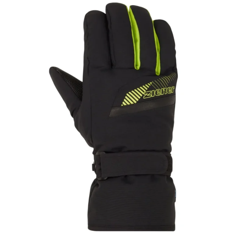 Перчатки Ziener Gordanus черные лайм для активного отдыха, походов и путешествий трендовая одежда и обувь для горных походов и альпинизма