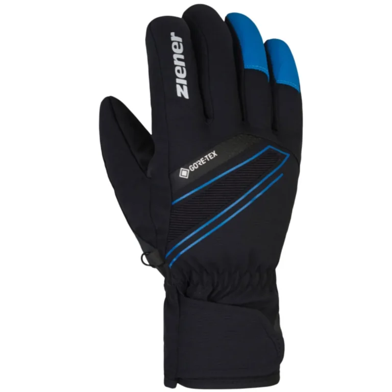 Перчатки Ziener Gunar GTX черные с синим для активного отдыха, альпинизма и путешествий в интернет-магазине одежды и обуви для туризма и горных походов