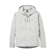 Изображение на странице Куртка Rab Ascendor Pro Hoody Mns black показывающая спортивную мужскую одежду для активного отдыха, походов, альпинизма и путешествий для онлайн-магазина спортивной одежды обуви и снаряжения