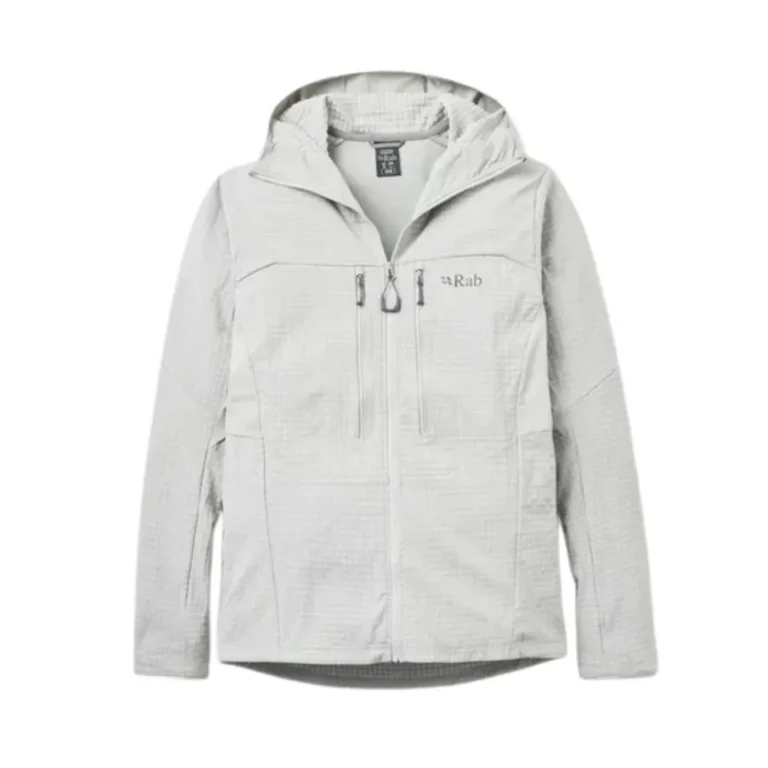 Изображение на странице Куртка Rab Ascendor Pro Hoody Mns black показывающая спортивную мужскую одежду для активного отдыха, походов, альпинизма и путешествий для онлайн-магазина спортивной одежды обуви и снаряжения