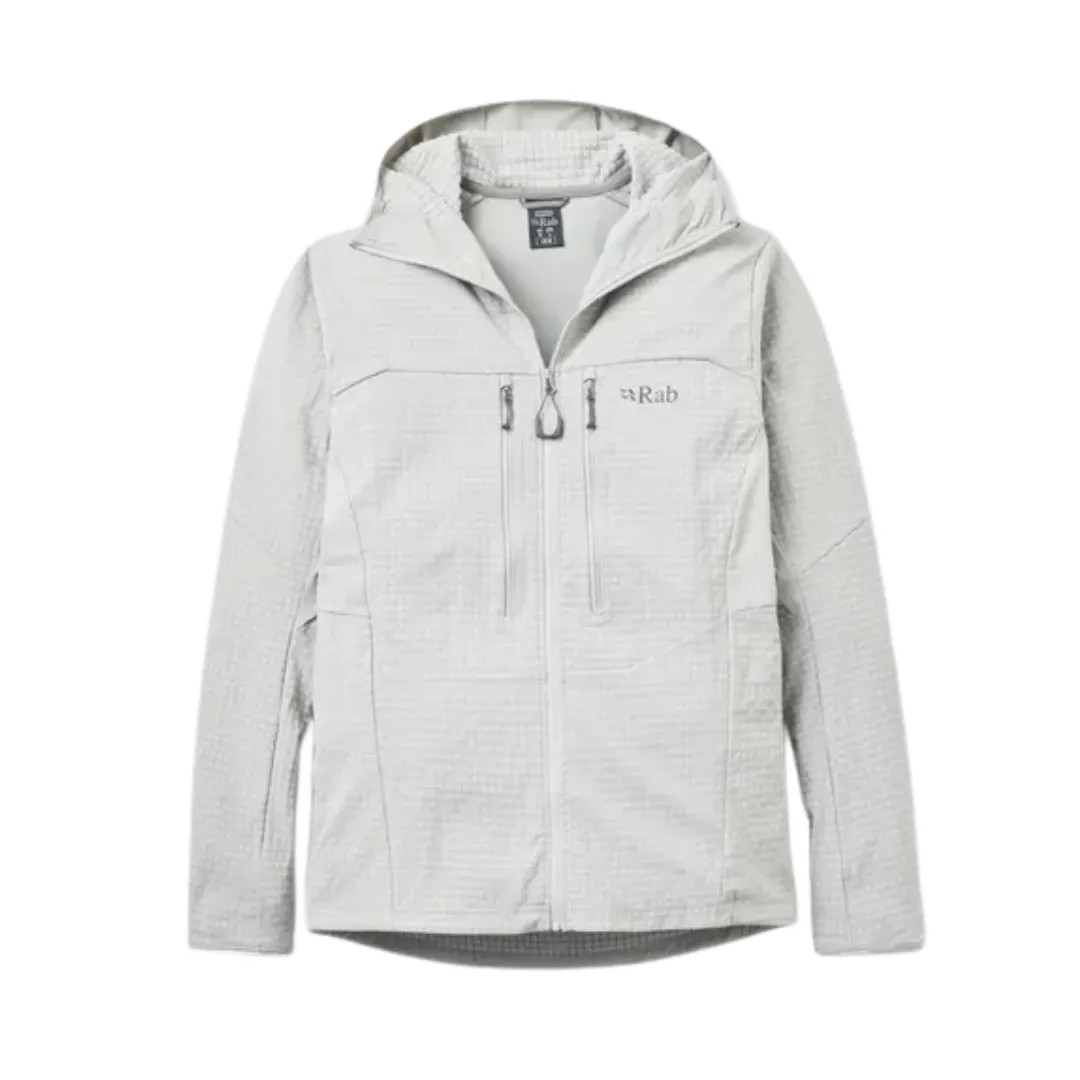 Изображение на странице Куртка Rab Ascendor Pro Hoody Mns black показывающая спортивную мужскую одежду для активного отдыха, походов, альпинизма и путешествий для онлайн-магазина спортивной одежды обуви и снаряжения