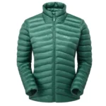 Теплая женская утепленная куртка Rab Cirrus Flex Hoody для активного отдыха, походов и путешествий, экипировка для альпинизма и туризма в стиле outdoor с зеленым и серым оттенками в интернет-магазине