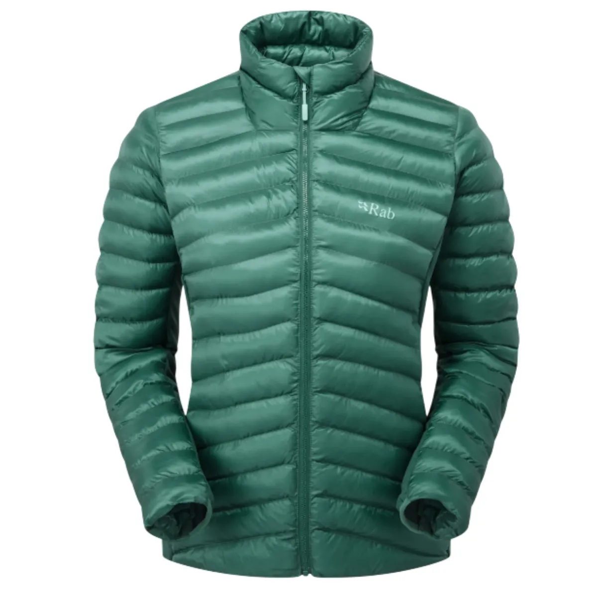 Теплая женская утепленная куртка Rab Cirrus Flex Hoody для активного отдыха, походов и путешествий, экипировка для альпинизма и туризма в стиле outdoor с зеленым и серым оттенками в интернет-магазине