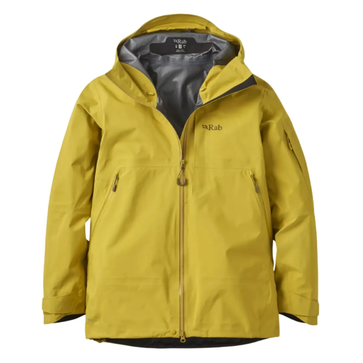 Rab Khroma Diffuse GTX dark pollen (1) Туристическая куртка Rab Khroma Diffuse GTX для активного отдыха, путешествий и альпинизма, одежда и обувь для походов и горных путешествий