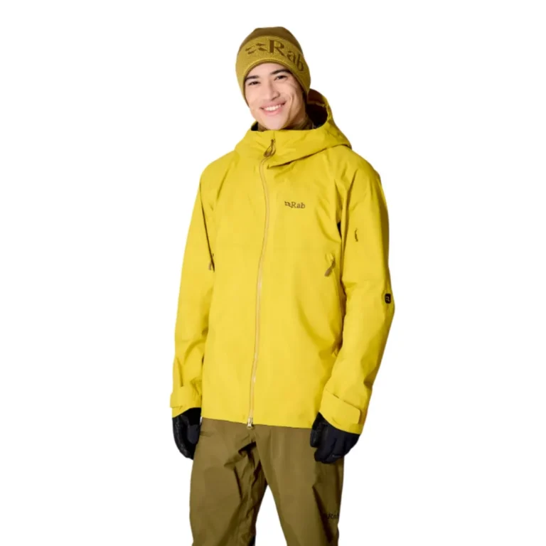 Теплая лыжная куртка Rab Khroma Diffuse GTX для активного отдыха, походов, альпинизма и путешествий в темно-жёлтом цвете для онлайн-магазина товаров для активной жизни
